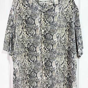 All Saints Animal Print Relaxed Fit Shirt